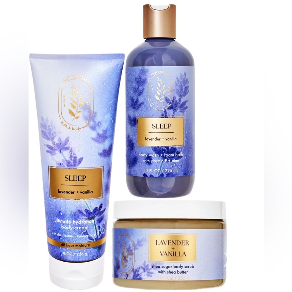 Aromatherapy  Sleep Lavender Vanilla Body Wash Set -‎ lotion, body scrub Bath